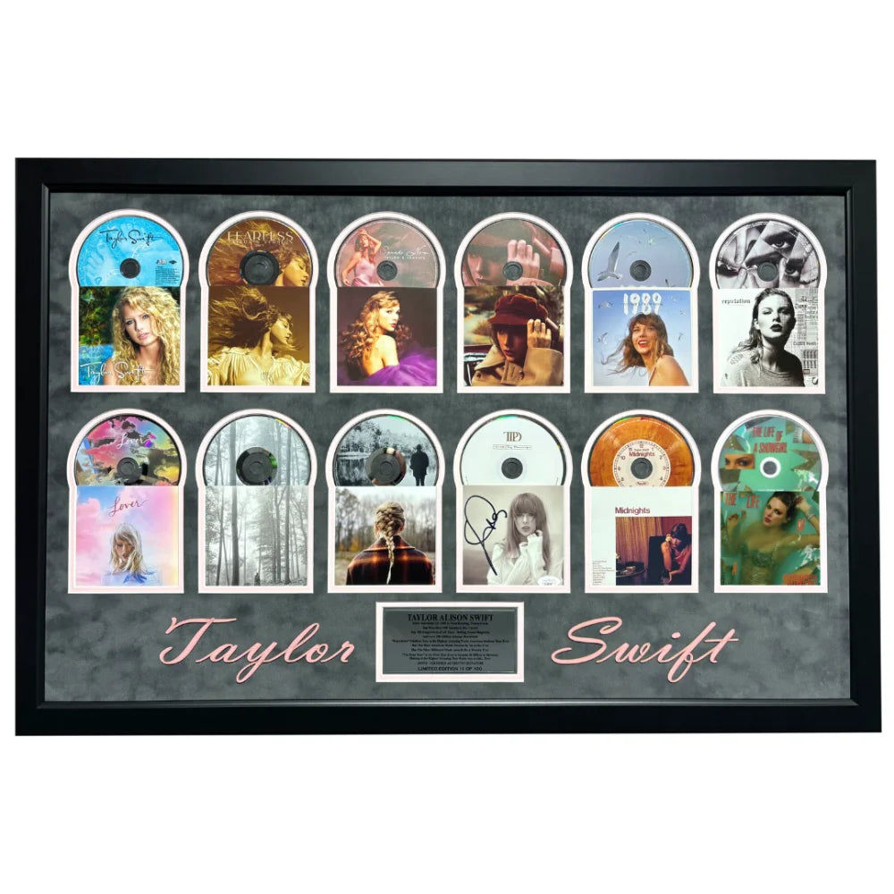 Taylor Swift Autographed CD TV Version Studio Albums All 12 Framed JSA Signed #D/100 Life Showgirl