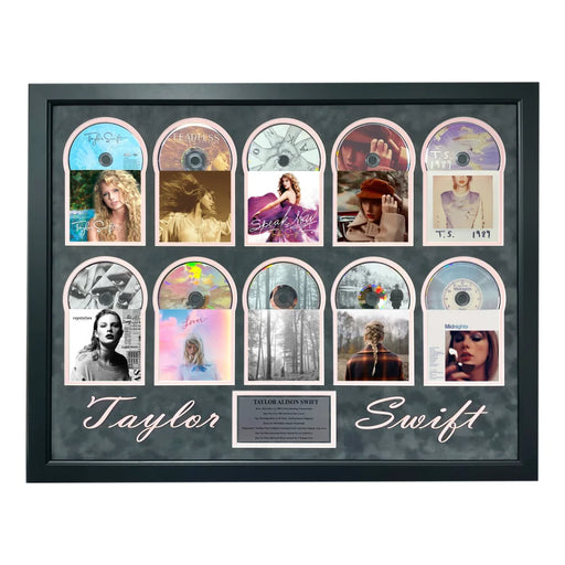 Taylor Swift CD Albums Framed Collage Un Signed Eras Tour Memorabilia Photo Poster Merch