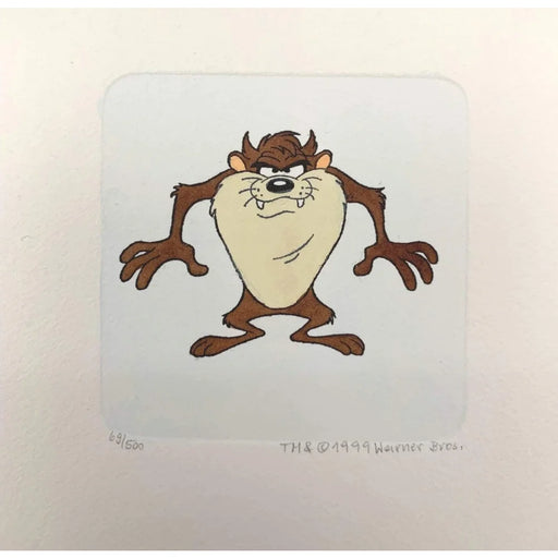 Taz Etching Artwork Sowa & Reiser #D/500 Looney Tunes Hand Painted Posing