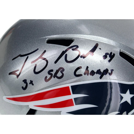 Tedy Bruschi Autographed New England Patriots Full Size Speed Helmet BAS COA