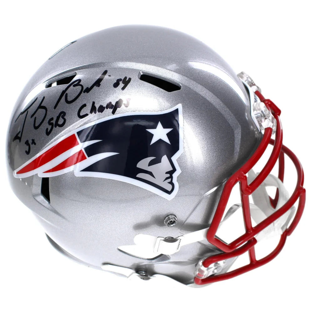 Tedy Bruschi Autographed New England Patriots Full Size Speed Helmet BAS COA