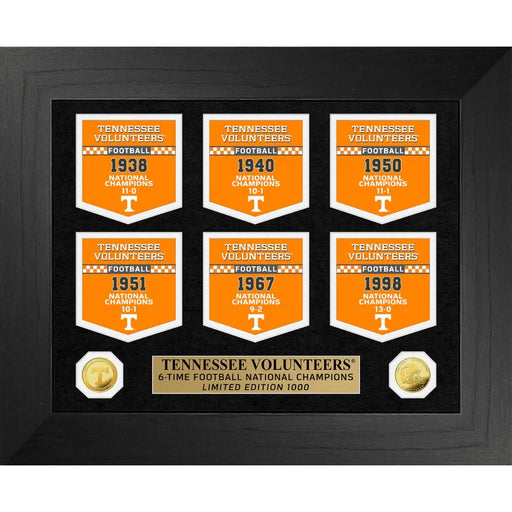 Tennessee Volunteers NCAA Football National Championship Banner / Gold Coin Framed Collage