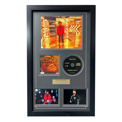 The Weeknd Signed Blinding Lights CD Album Framed Collage PSA/DNA COA Autograph