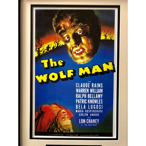 ’The Wolf Man’ Chaney Ankers Framed Collage W/ Facs Autograph COA