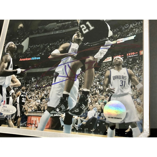 Tim Duncan Signed Triple 8X10 Framed Photo Collage JSA COA San Antonio Spurs Autograph