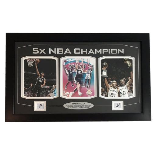 Tim Duncan Signed Triple 8X10 Photo Collage JSA COA Spurs 8X Autograph