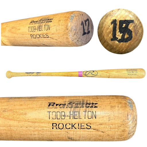 Todd Helton Game Used 1998 Rookie Year Baseball Bat COA Team Colorado Rockies