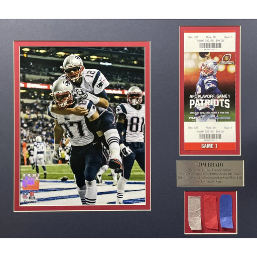 Tom Brady Authentic Game Used Super Bowl 53 Confetti & Ticket Collage New England Patriots