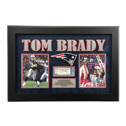 Tom Brady Signed Patriots ’9/23/01 Replace Bledsoe Game’ Ticket Framed COA Tristar Autograph