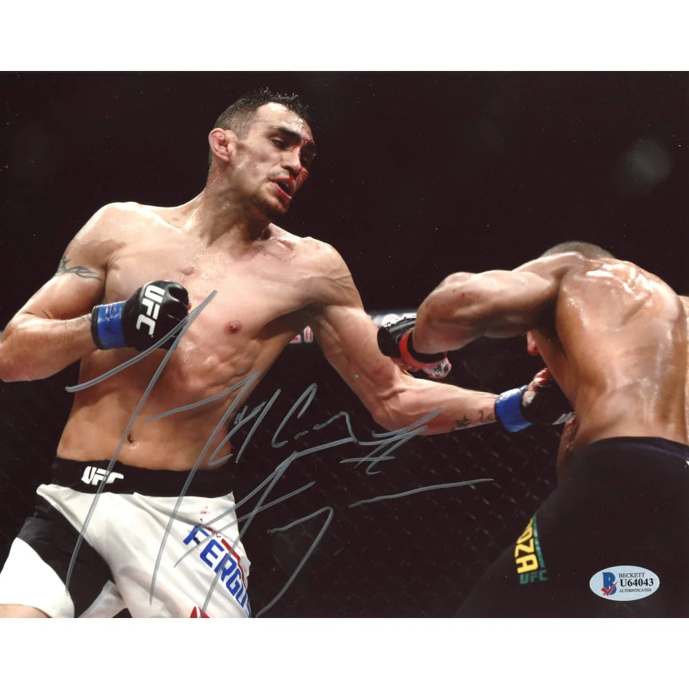 Tony ’El Cucuy’ Ferguson Hand Signed 8x10 Photo UFC Fighter BAS COA Autograph Punching