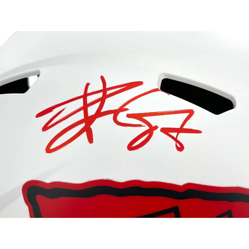 Travis Kelce Autographed Kansas City Chiefs F/S White Lunar Helmet BAS Signed