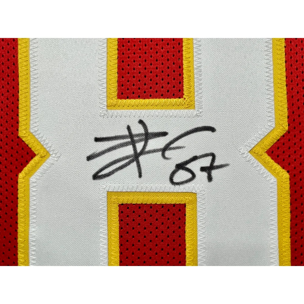 Travis Kelce Autographed Kansas City Chiefs Jersey Framed BAS COA Signed  Red - Inscriptagraphs Memorabilia