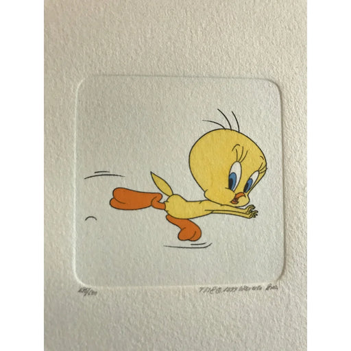 Tweety Etching Artwork Sowa & Reiser #D/500 Looney Tunes Hand Painted Running