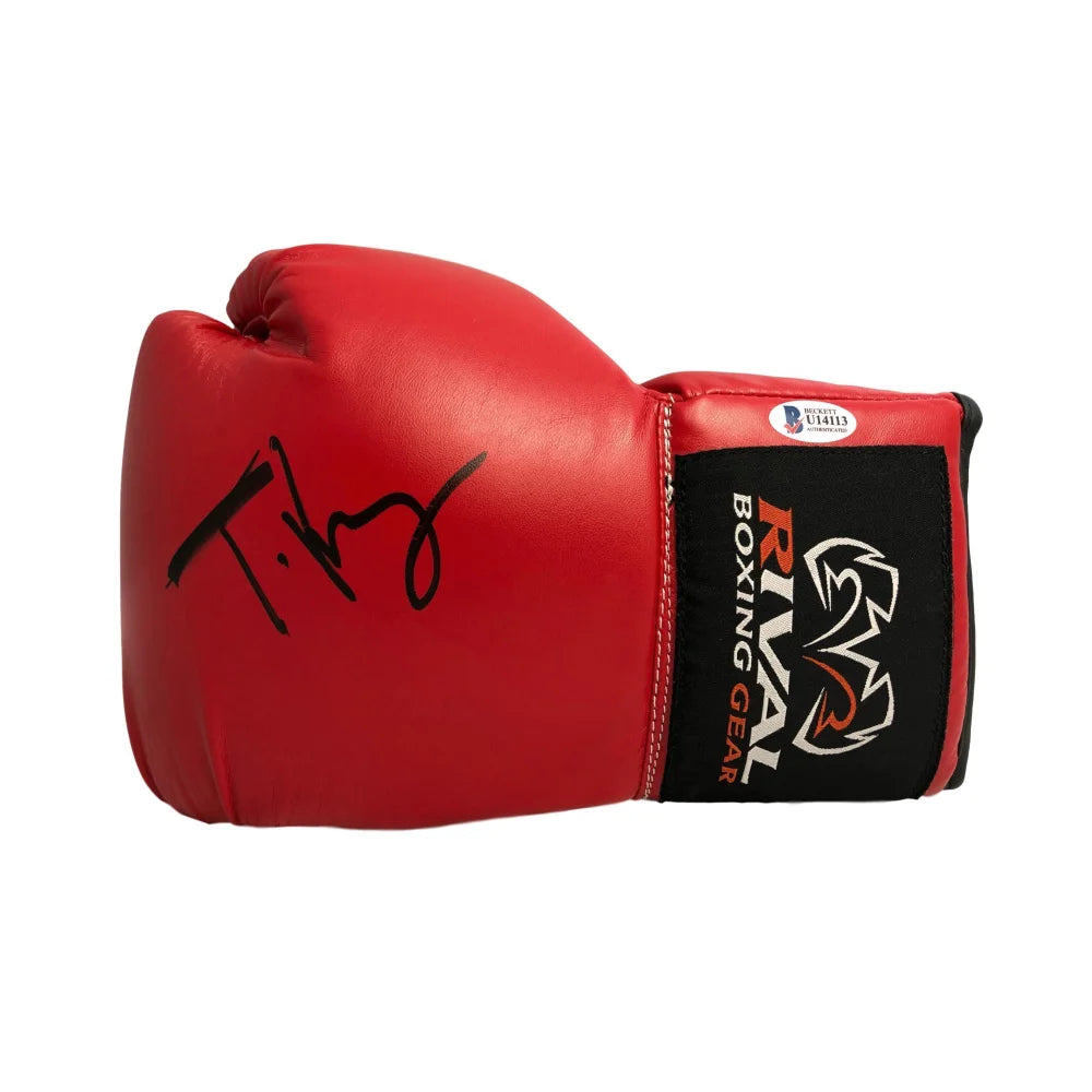 Tyson Fury Signed Red Rival Boxing Glove BAS COA Autograph Gypsy King British