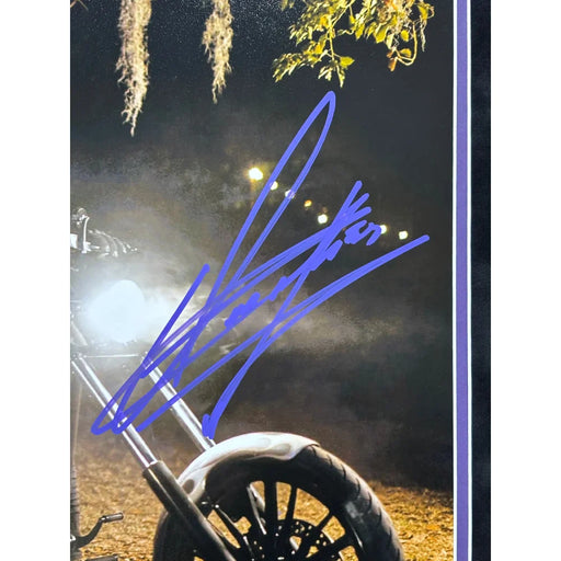 The Undertaker Autographed WWE Motorcycle 16x20 Photo Signed Framed BAS COA WWF