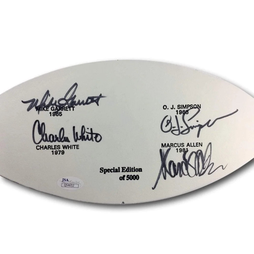 Usc Heisman Winning Running Backs Signed Football Panel COA JSA Auto OJ Allen #D/5000