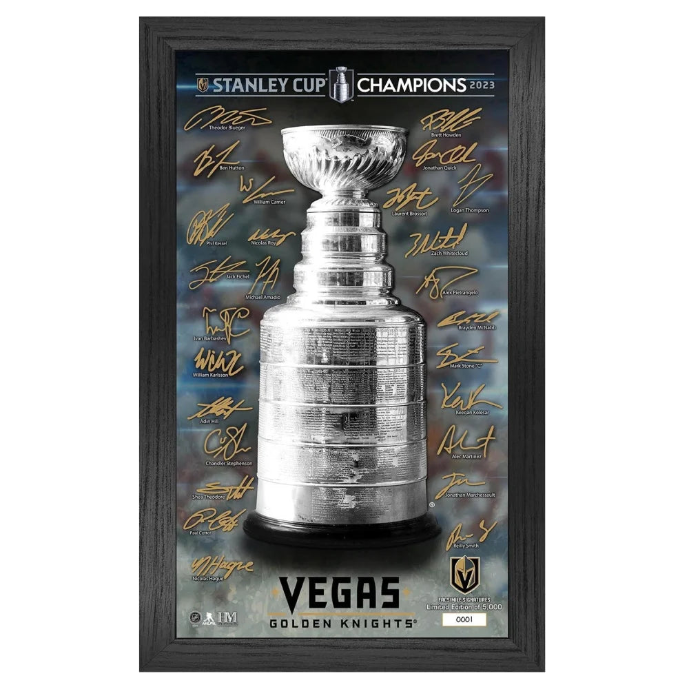 Vegas Golden Knights 2023 Stanley Cup Champions Trophy Framed Collage #D/5000 Memorabilia