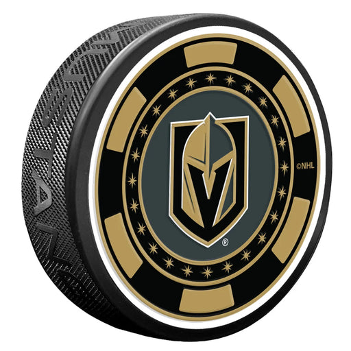 Vegas Golden Knights Black Poker Chip Textured Puck