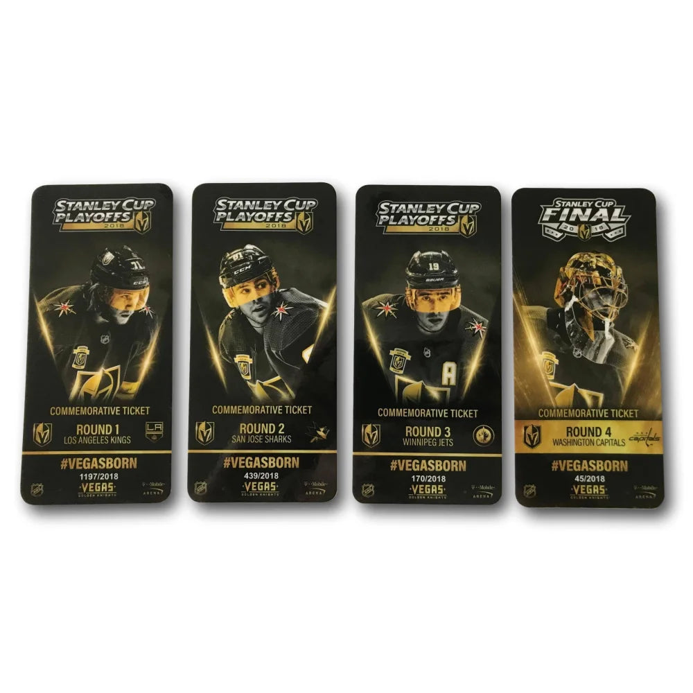 Vegas Golden Knights Commemorative Playoff Tickets Set #D/2018 Kings Sharks Jets Capitals VGK