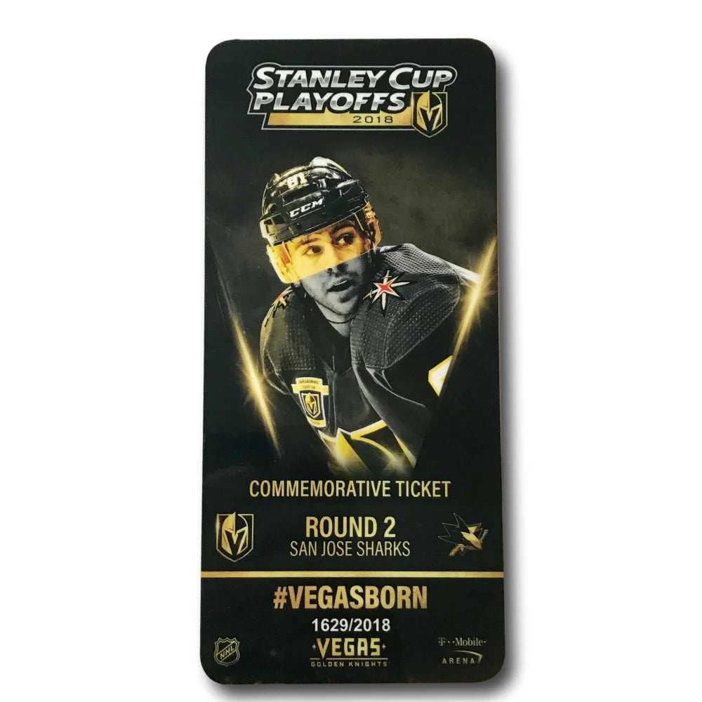 Vegas Golden Knights Commemorative San Jose Sharks Playoff Ticket #1629/2018 VGK