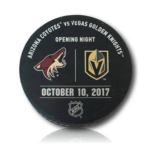 Vegas Golden Knights Game Used 1st Puck Framed Photo 10/10/17 Team COA VGK