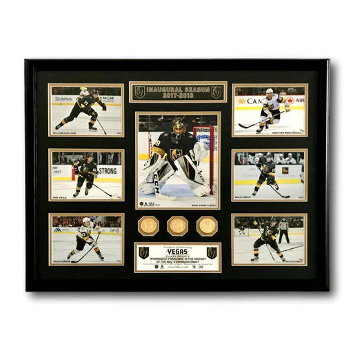 Vegas Golden Knights Inaugural Season Framed Collage #D/99 Fleury Karlsson Neal