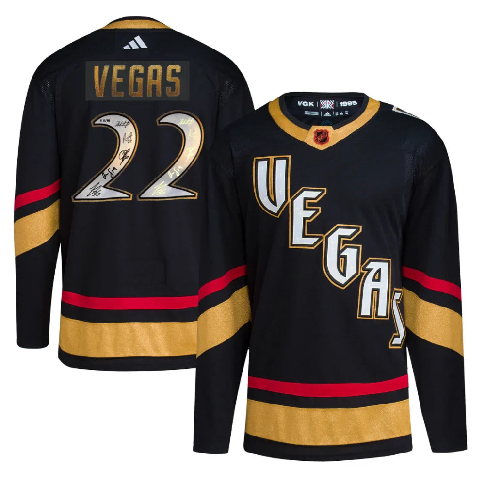 Vegas Golden Knights Reverse Retro Glow in the Dark Multi Signed Jersey #D/10 IGM COA