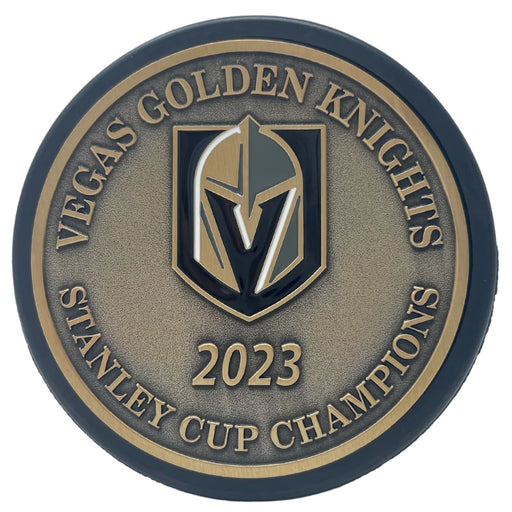 Vegas Golden Knights Stanley Cup Champions Puck - Gold Medallion
