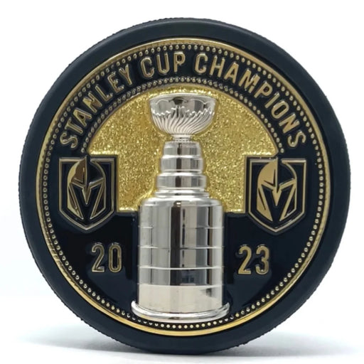 Vegas Golden Knights Stanley Cup Champions Puck - Ultra 3D Glitter Medallion