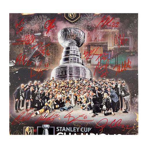 Vegas Golden Knights Team Signed 11x17 Game Day Poster #D/12 Photo Stanley Cup Autographed IGM COA