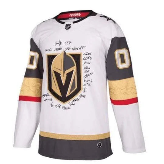 Vegas Golden Knights Team Signed White Jersey #D/200 COA Fleury Neal + 13 VGK