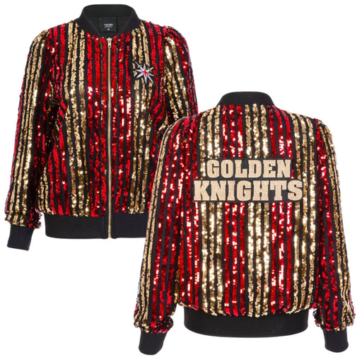 Vegas Golden Knights Women’s Cuce Full-Zip Red / Sequin Jacket - Inscriptagraphs Exclusive #D/54