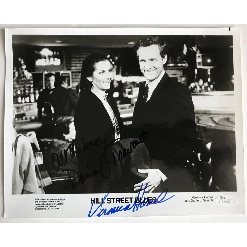 Veronica Hamel Daniel J. Travanti Signed 8X10 Photo JSA COA Hill Street Blues