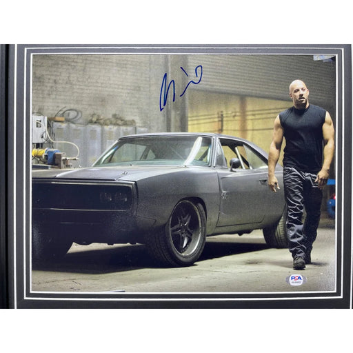 Vin Diesel Signed The Fast & Furious 11x14 Car License Plate Framed Collage PSA/DNA COA Autograph Photo