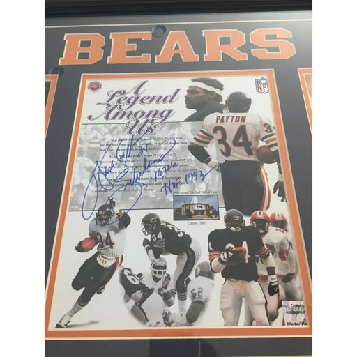 Walter Payton Mike Ditka Richard Dent Signed Triple 8X Photo Chicago Bears COA Schwartz