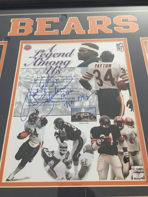 Walter Payton Mike Ditka Richard Dent Signed Triple 8X Photo Chicago Bears COA Schwartz