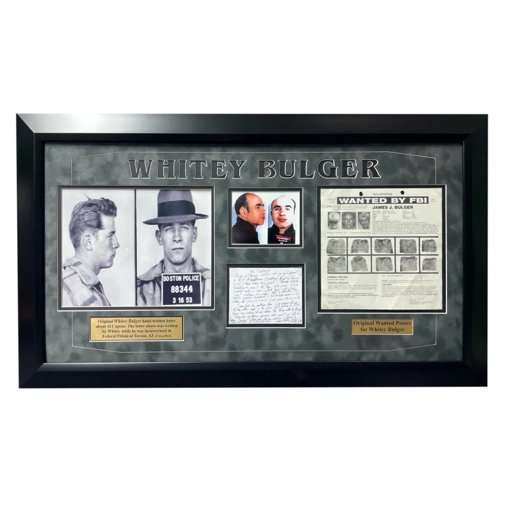 Whitey Bulger Hand Written Signed Framed Prison Letter about ’Al Capone’ Mafia JSA COA