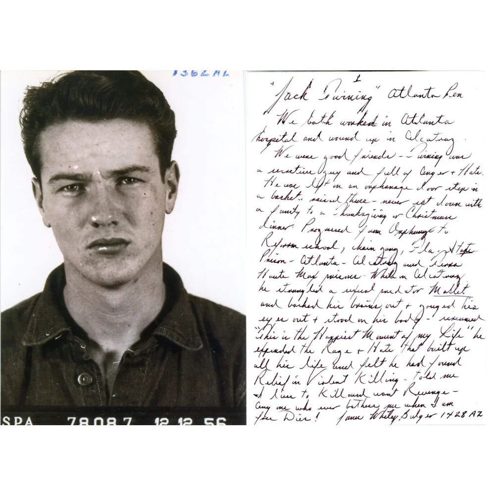 Whitey Bulger Hand Written Signed Letter ’Jack Twinning’ JSA COA from Cell Mate