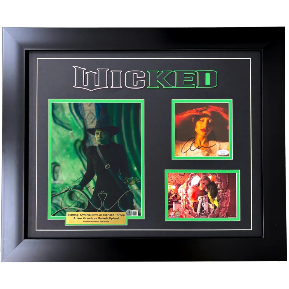 Wicked Ariana Grande / Cynthia Erivo Signed Framed 8x10 Photo JSA Autograph Movie 74