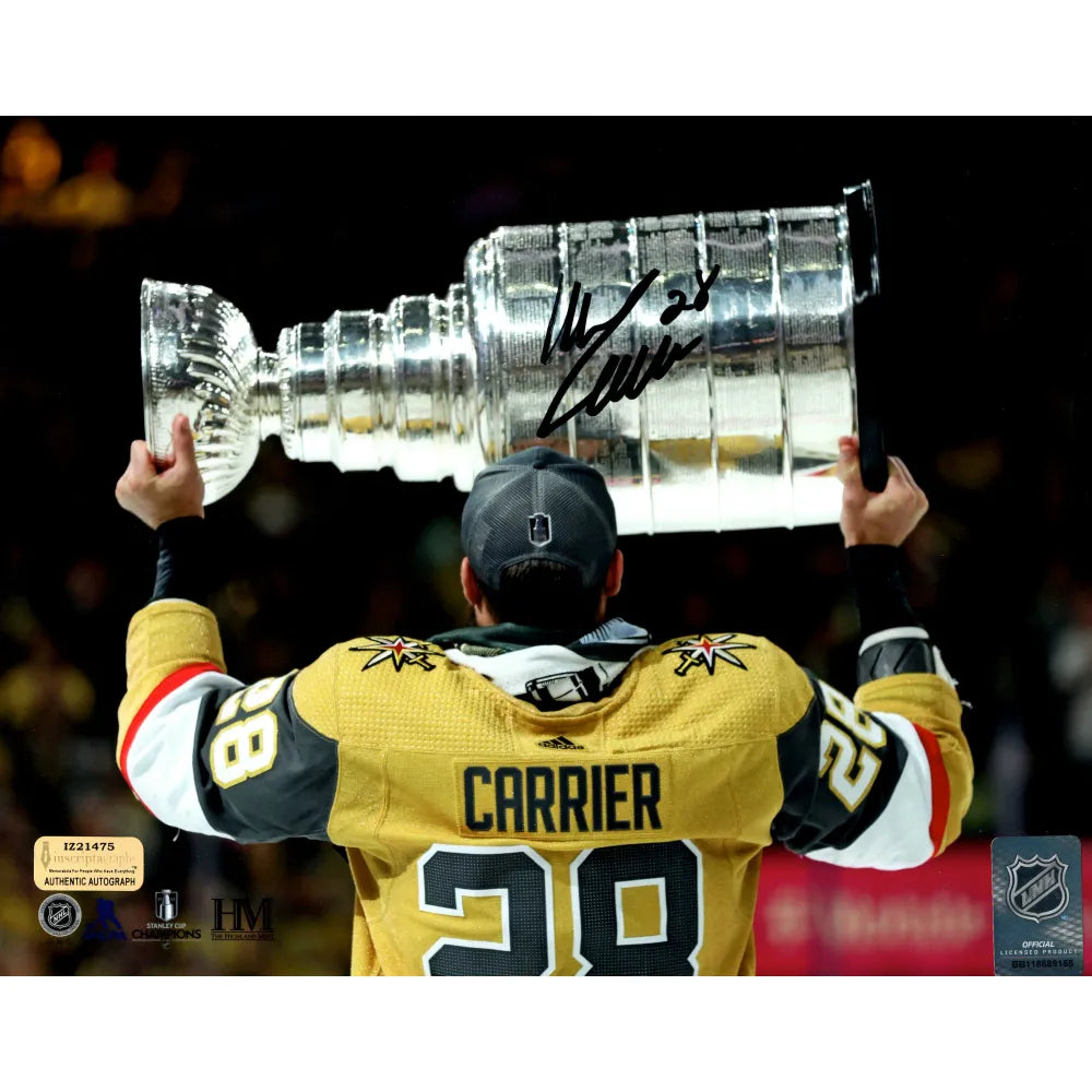 William Carrier Autographed Stanley Cup Vegas Golden Knights 8x10 Photo COA IGM