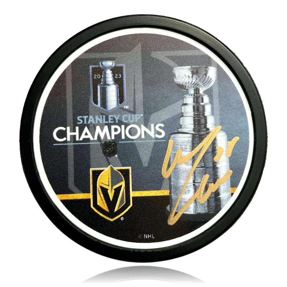 William Carrier Autographed Stanley Cup Vegas Golden Knights Hockey Puck COA IGM