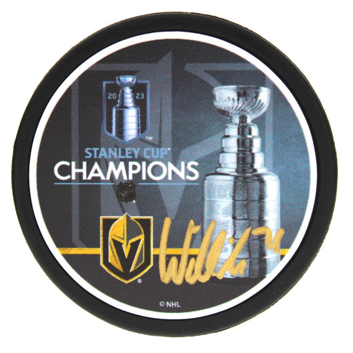 William Karlsson Signed 2023 Stanley Cup Vegas Golden Knights Puck COA IGM Autograph
