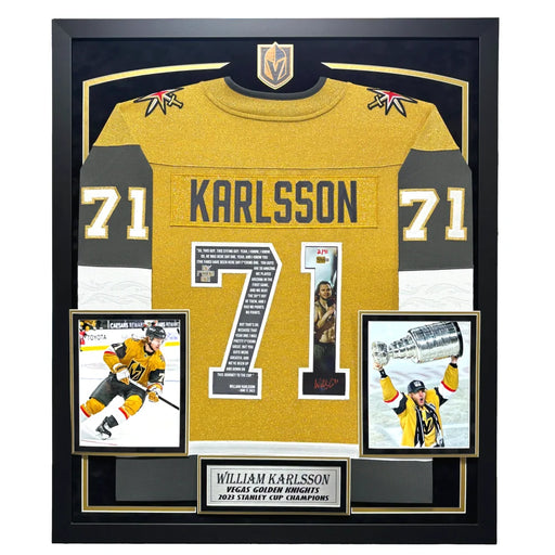 William Karlsson Signed Framed Vegas Golden Knights Stanley Cup Parade Speech Jersey #D/71 COA Autograph
