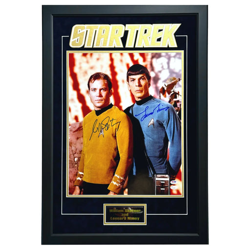 William Shatner / Leonard Nimoy Signed Star Trek 16x20 Photo Framed PSA JSA COA