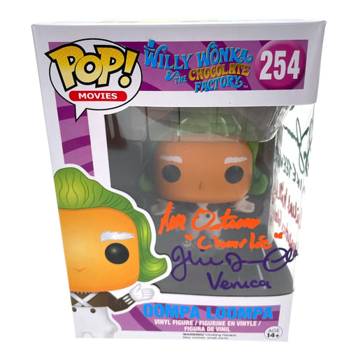 Willy Wonka & Chocolate Factory Kids x4 Signed Oompa Loompa Funko Pop JSA COA Autographed