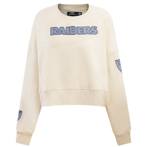 Women’s Pro Standard Las Vegas Raiders Varsity Blues Crewneck - Taupe