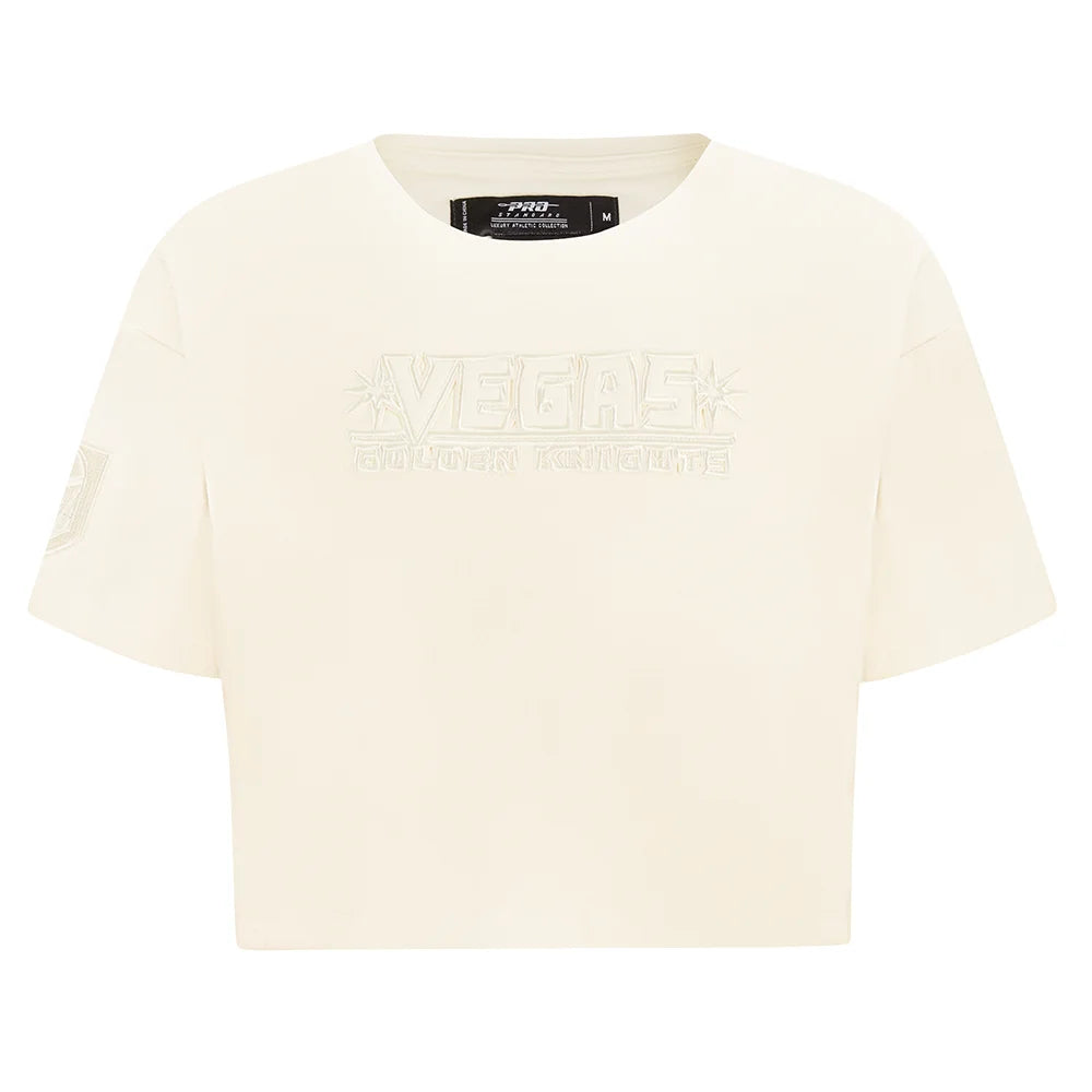 Women’s Pro Standard Vegas Golden Knights Monochromatic Neutral Boxy Tee Shirt - Eggshello
