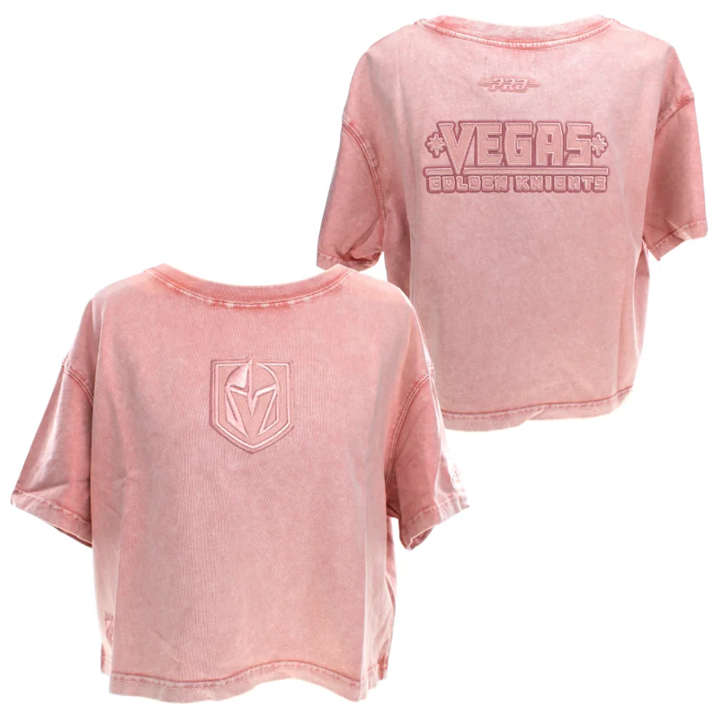 Women’s Pro Standard Vegas Golden Knights Monochromatic Pink Enzyme Wash Boxy Tee Shirt
