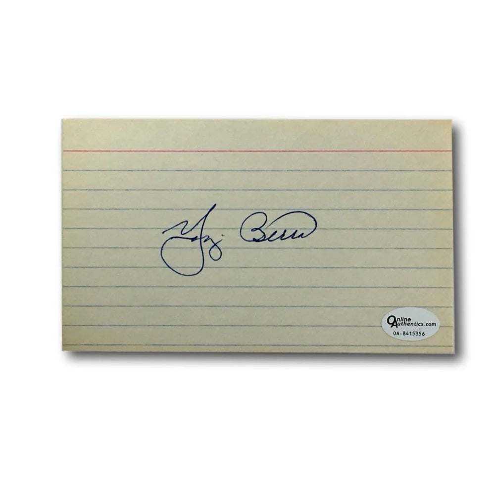 Yogi Berra Signed Index Card 3X5 Autograph COA Online Authentics NY Yankees