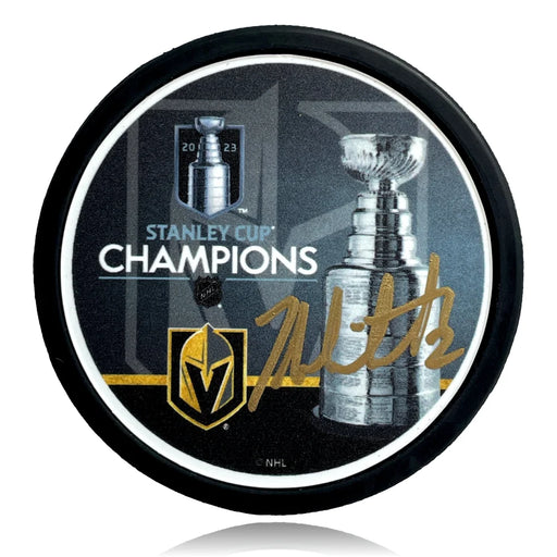 Zach Whitecloud Autographed Stanley Cup Vegas Golden Knights Hockey Puck COA IGM Signed